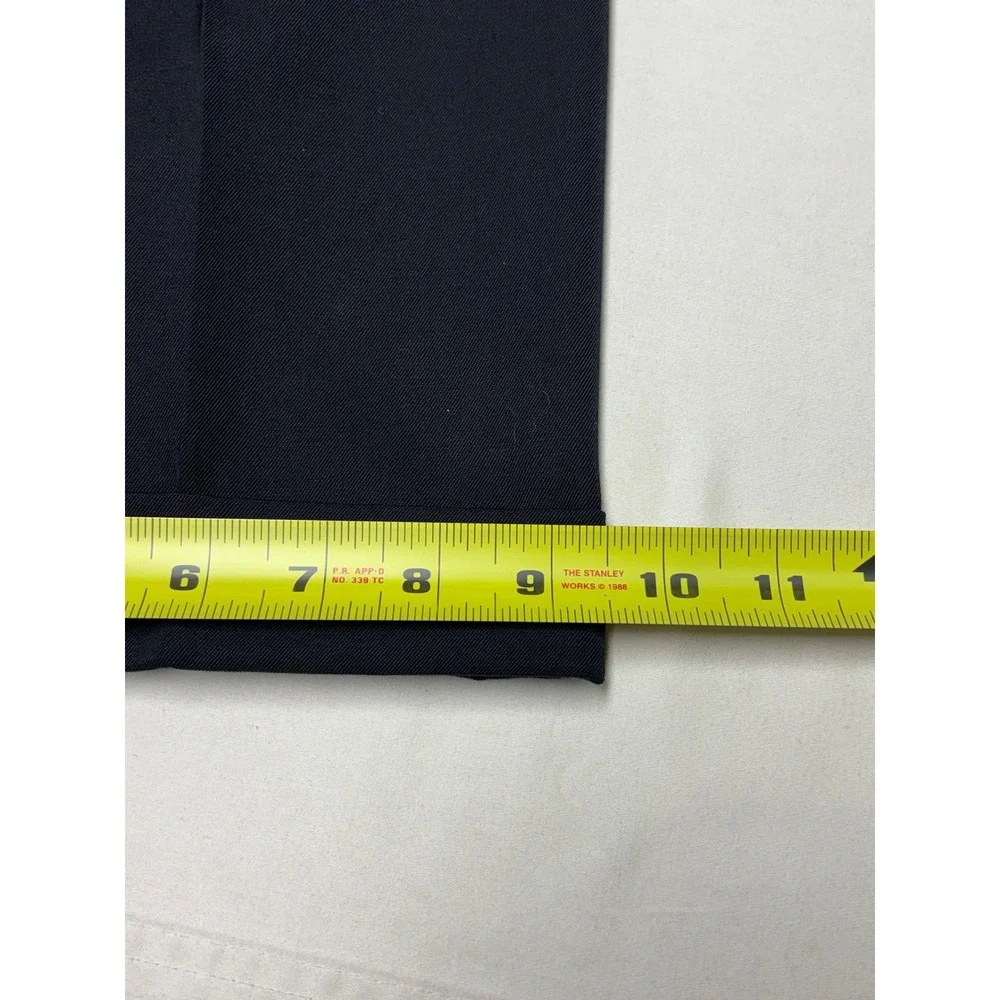Brooks Brothers 1818 Madison Mens 40x28 Navy Black 100% Wool Pleated Dress Pants